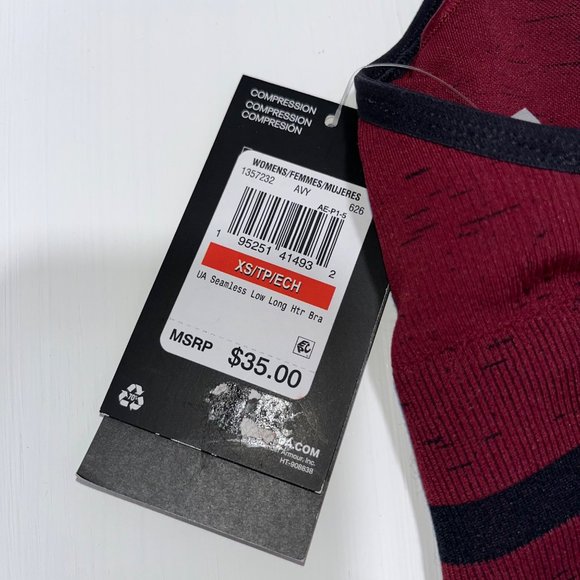 UNDER ARMOUR‎ WOMEN'S SEAMLESS LOW LONG BRA Size XS - Picture 5 of 5